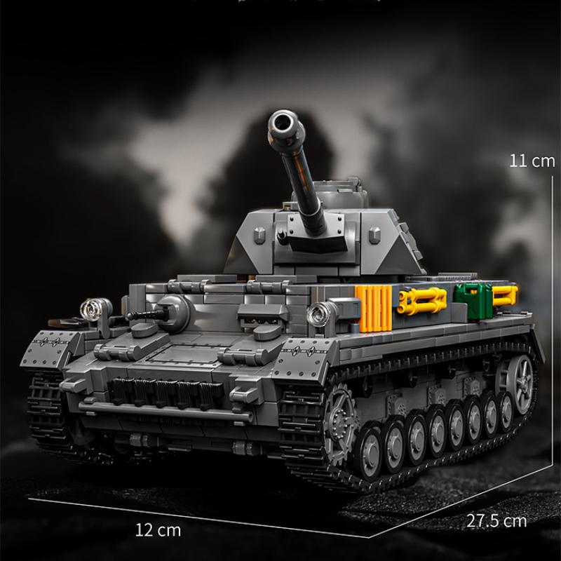 Medium Tank Pz. Kpfw.Iv Ausf. F2 Tank Puzzle Model Building Block Children'S Toy