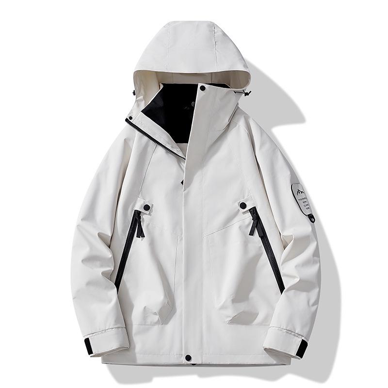 Windproof Waterproof Fleece-Lined Mountain Windbreaker Jacket for Skiing & Hiking