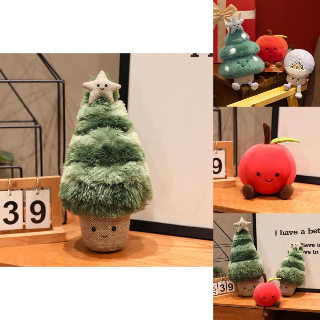 Рождественская елка Яблоко Снежок Плюшевая кукла Рождественское украшение Детская игрушка