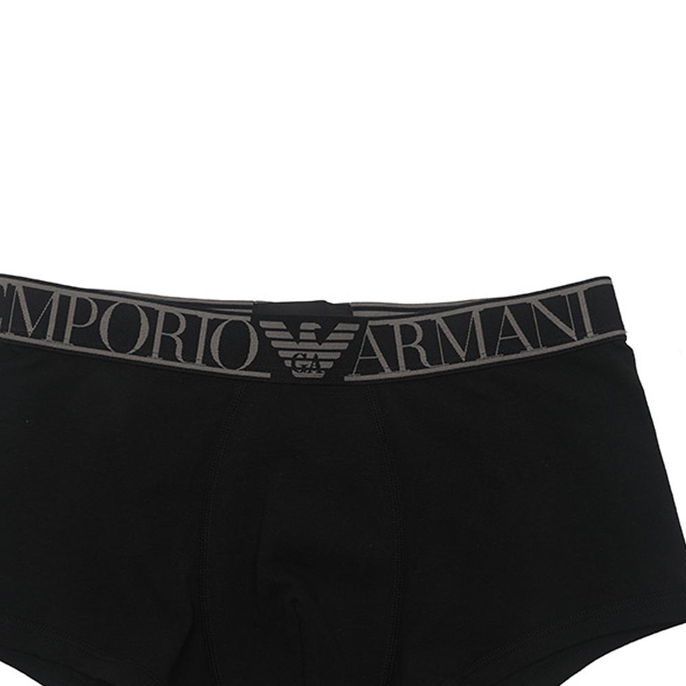 Emporio Armani FW22 Мужские боксеры с жаккардовым поясом с логотипом-буквой Черный 1113892-F7290-0020