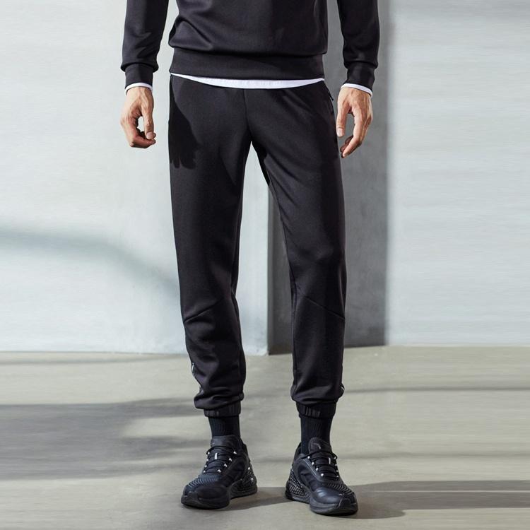 ANTA Variety Training Collection Knitted Sweatpants Men's Black Moderate Cuffed Pants 952137734-2