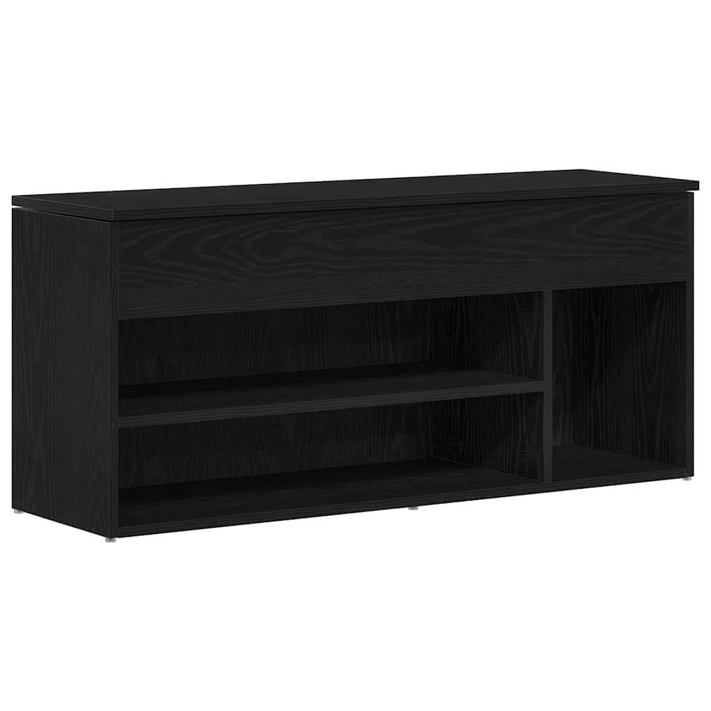 Shoe Bench Black Oak Effect 102 x 30.5 x 45 cm Engineered Wood