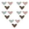 15pcs Shiny Patch Heart Shape Iron On Stylish Glitter Appliques for Clothing DIY Craft Repairing Decoration