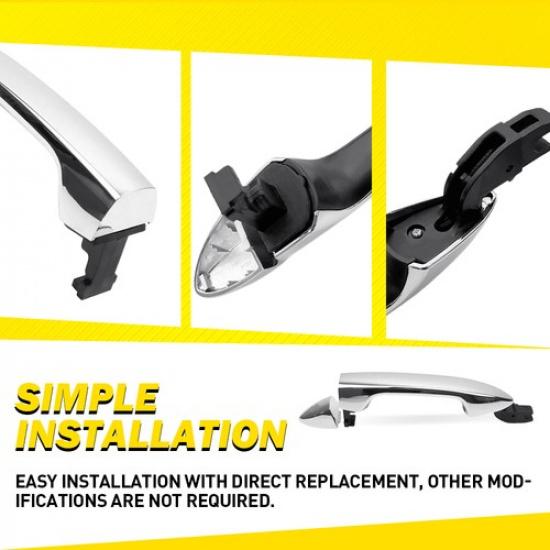 Set of 2 Car Exterior Door Handle Fron Left & Right for 2013-2017 Honda Accord