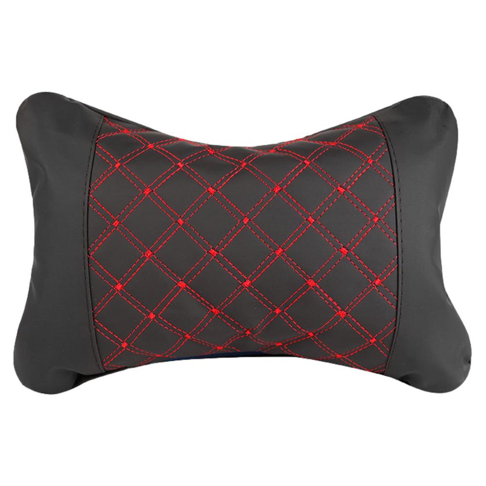 Подушки для автомобиля из искусственной кожи, подголовник, подушка для шеи, поддержка, аксессуары для сидений, черная подушка безопасности, универсальный декор