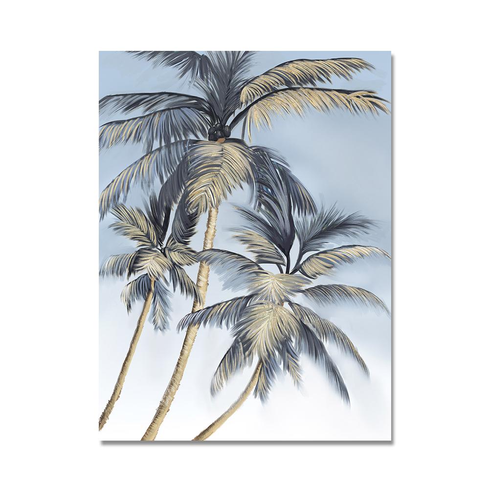 Абстрактные золотые пальмовые листья, постер, декор для комнаты, скандинавское растение, холст, картина, настенное искусство для гостиной, интерьер, домашний декор