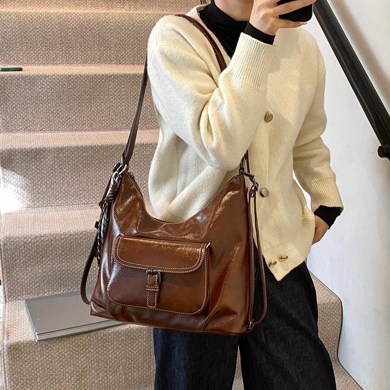 Винтажная большая сумка-тоут, женская новая осенне-зимняя通勤ская наплечная сумка, рюкзак Maillard