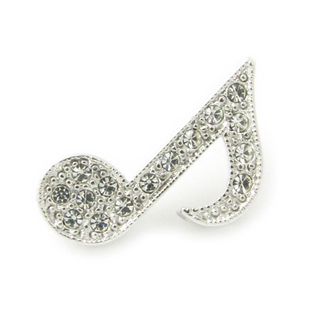 GEM plus Lapel musical treble pin KS38003 color x eighth pin, note, clef, brooch, music, (silver note)