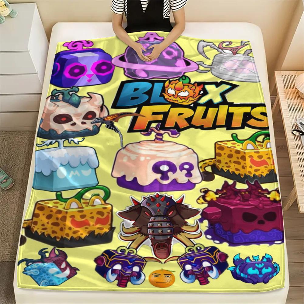 1 шт. Фланелевое одеяло с принтом игры Blox Fruits, Высококачественное, Удобное для всех сезонов, Декор для дома, Тепло и уют, Идеально для рождественских подарков 10