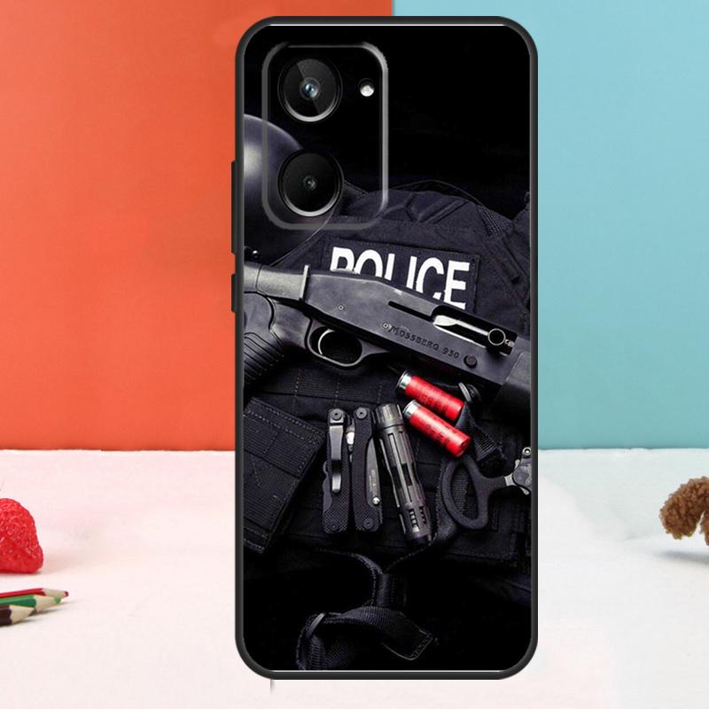 Police Symbol For Realme 15 Pro GT6 GT7 10 11 12 13 14 Pro Plus C51 C53 C55 C61 C63 C65 C67 C75 C71 Case