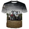Крутая 3D-печать трактора для детей, футболка для мальчиков с коротким рукавом, модная детская летняя одежда, детская одежда для активного отдыха