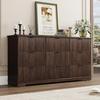 Fluted 9 Drawers Dresser for Bedroom, 63" Wood Dresser with Power Outlet and Deep Drawers, Wide Chest of Drawers,, Customized