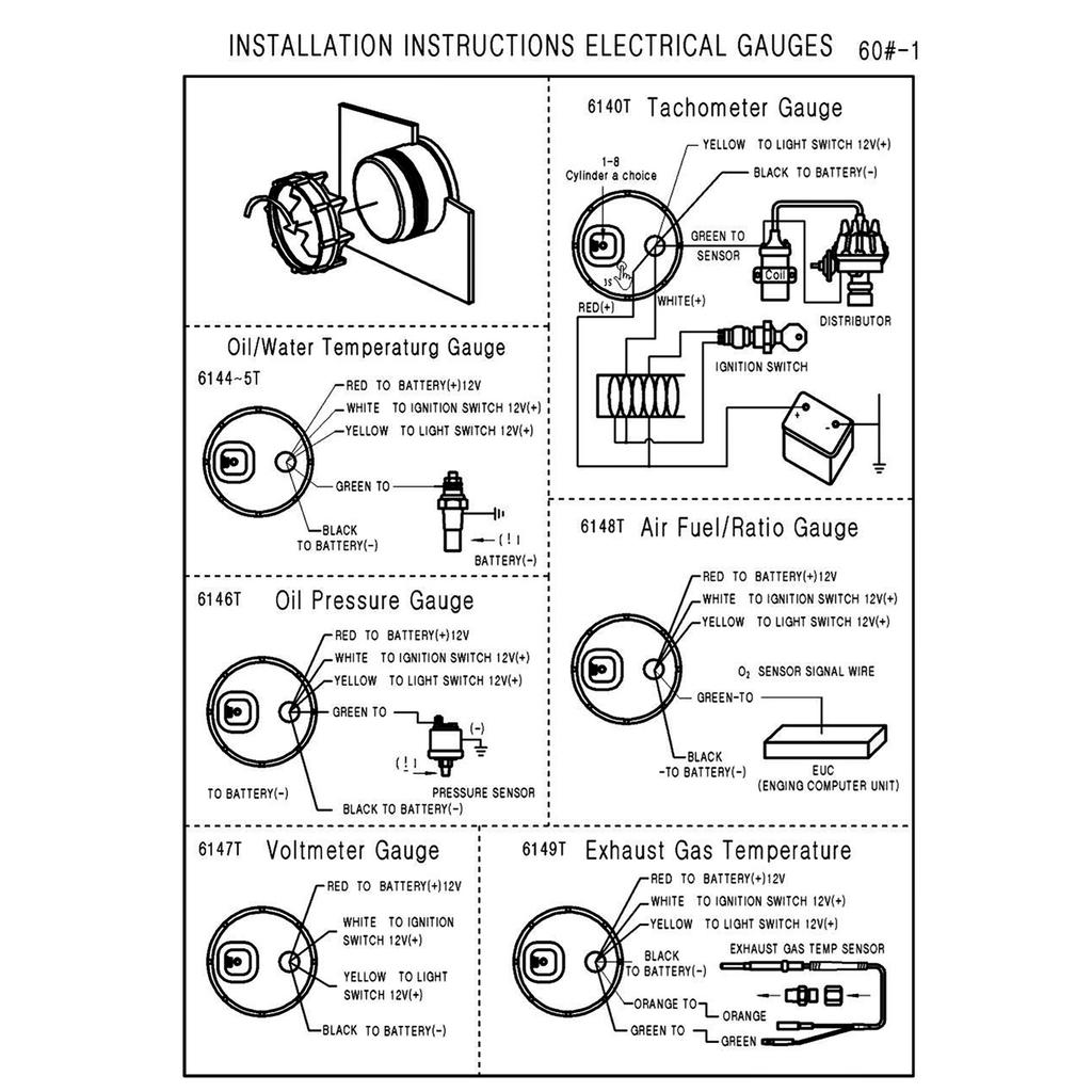 Тахометр для автомобиля 8000 об/мин Датчик тахометра 55 мм диаметр для 1-8 цилиндрового бензинового двигателя