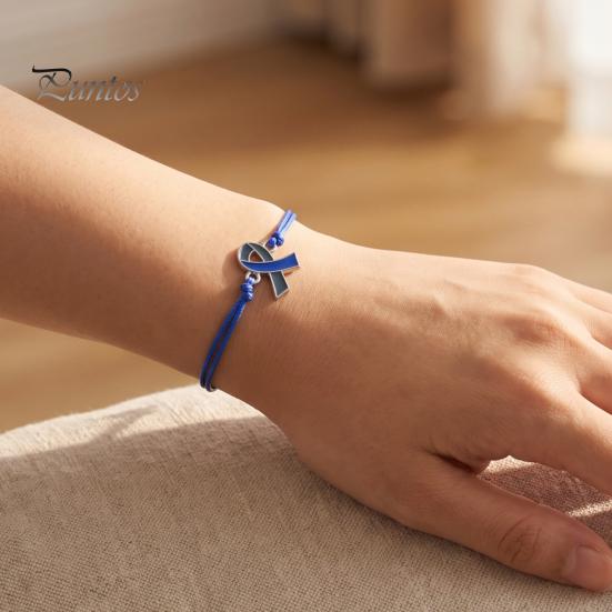 Soft Woven Rope Jewelry 2 Pcs Breast Cancer Awareness Bracelets, Adjustable Braided String Stackable Wrist Accessories Bracelets with Ribbon