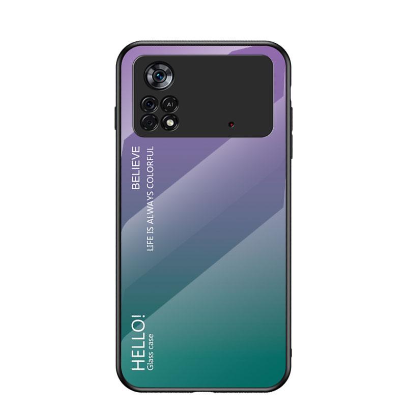 PocoX4 Pro Case Gradient Tempered Glass Cover For Xiaomi Poco X5 X4 GT X3 NFC C40 Xiomi Pocophone M3 M4 M5 S M5s Cases