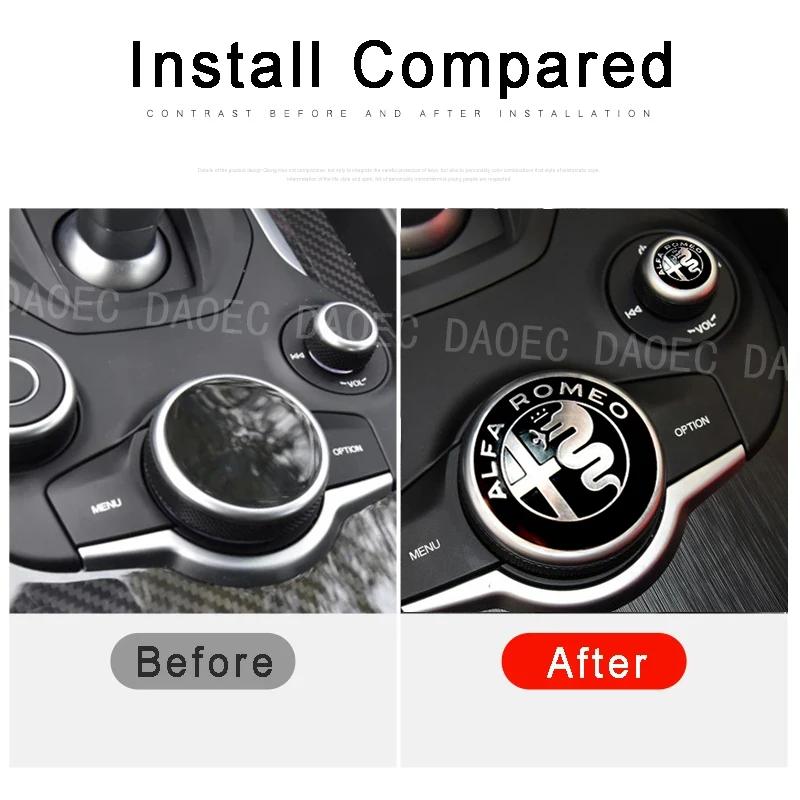Alfa Romeo Giulia Stelvio car multimedia center control knob decorative sticker switch knob decorative accessories zq8