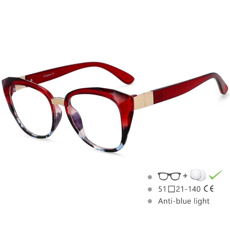 New Fashion Anti-Blue Light Reading Glasses Women Men Optical Computer Glasses Black Cat Eye Glasses Frame