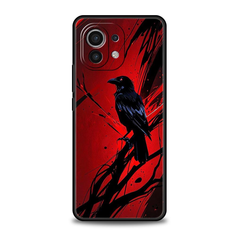 Black Raven Phone Case Cover for Xiaomi Mi 17 15 14 13 12 11 Ultra 15T 14T 13T 12T 11T Pro Lite 5G Soft TPU Shell Fundas Capas