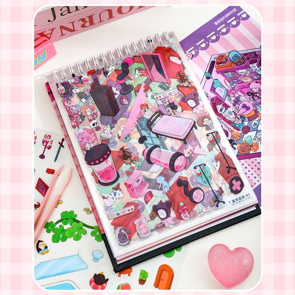 ПЭТ 3D Пейзажная наклейка Декомпрессионные 3D Наклейки Сцена Карманая Кабина Детские Подарки