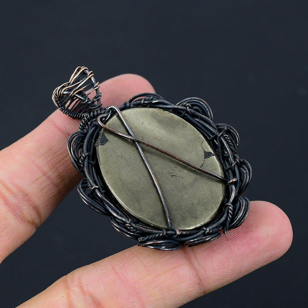 Ювелирные изделия золотого обруча медной проволоки драгоценного камня пирита апача Хандмаде привесные для подарка