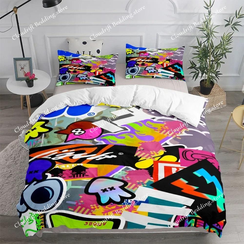 Комплект постельного белья Splats Graffiti Fusion без простыни Односпальный Двуспальный Кингсайз US Твин Фулл Квинсайз Комплект постельного белья