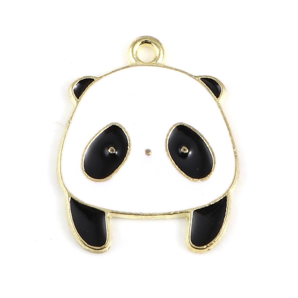 10PCs Cute Panda Charms Pendant Zinc Alloy For Necklace DIY Jewelry Making Animal White Green Bamboo Charms Bracelet Earring