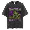 I Want A Perfect Body I Want A Perfect Soul Tshirt Funny Japanese Style Capybara Vintage Washed T Shirt Men Oversized Tees Tops