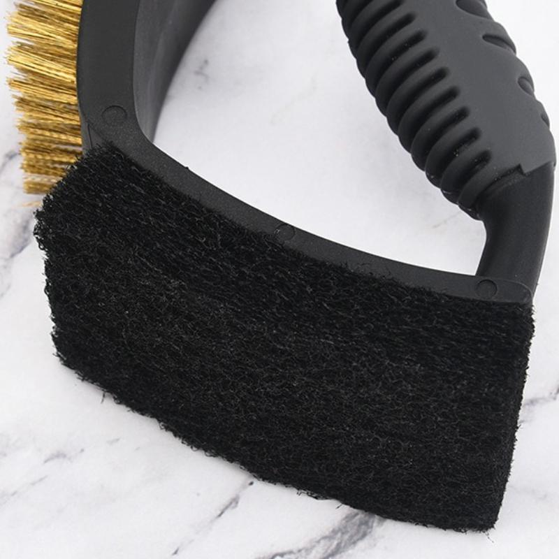 3-in-1 BBQ Cleaning Brush Comfortable Grip Handle Stainless Steel Wire Barbecue Brush Multi Purpose Brush for Cleaning Grills