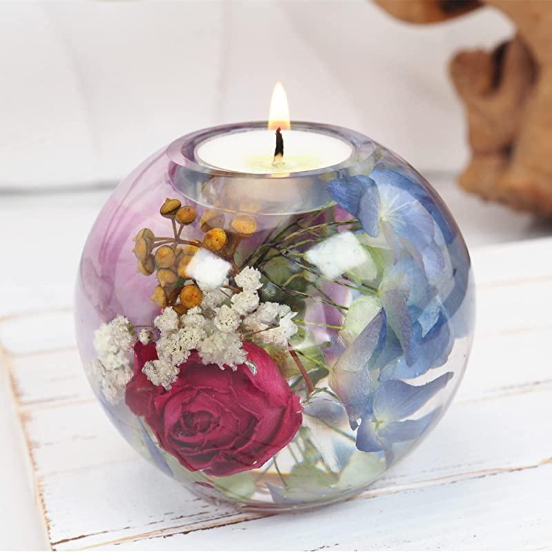 3D Круглая силиконовая форма для изготовления подсвечников из смолы своими руками с вложением цветов