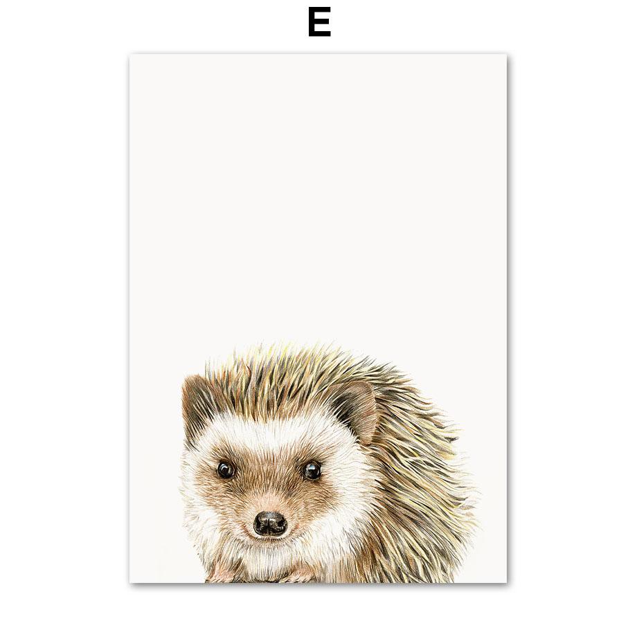 Медведь Банни Лиса Олень Сова Ежик Обезьяна Детская Настенная картина на холсте Плакаты и принты Настенные картины Декор для детской комнаты