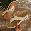 Fashion Solid Color Women Slippers Summer New Wedge Sandals Round Head Thick Bottom Slippers Hollow Outer Wear Women Shoes Slides Women