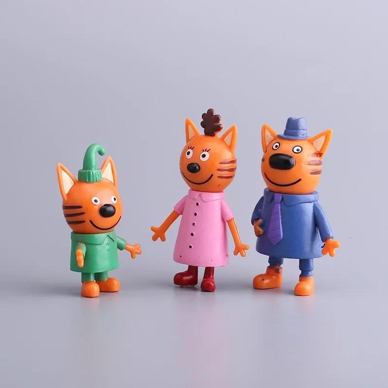 5 шт./пакет 6-8 см Русская мультяшная аниме Игрушка-фигурка Kid-E-Cats Фигурка для украшения выпечки Фигурка торта Модель Трех Котят Игрушка для детей