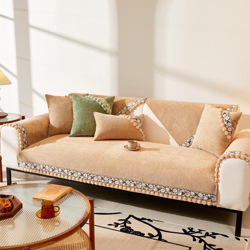 Новый Универсальный Чехол для Дивана на Четыре Сезона Нескользящий Простой Чехол-Подушка для Дивана Современный Кожаный Чехол для Дивана Шениль Плюшевый Мяч Подушка для Дивана