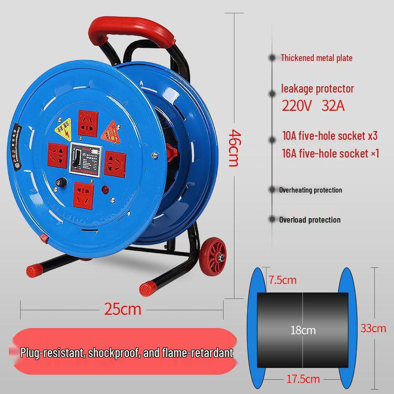 Mobile Cable Reel Spool: Empty Winder for Cables, Take-up and Extension Cord Management