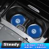 W148Hub Caps 2Pcs Leather Coaster Anti-noise Water Cup Pad Cushion For Volkswagen Scirocco Arteon Beetle GTI Tiguan R-Line Jetta T-R