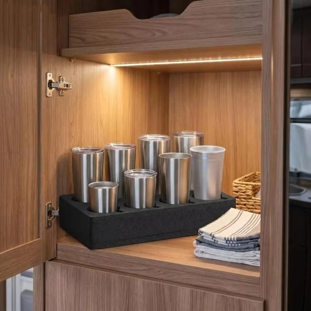 Durable Mug Storage Box Foam Drink Cup Organizer Cup Holder Rack For Caravan Truck SUV Camper Boat