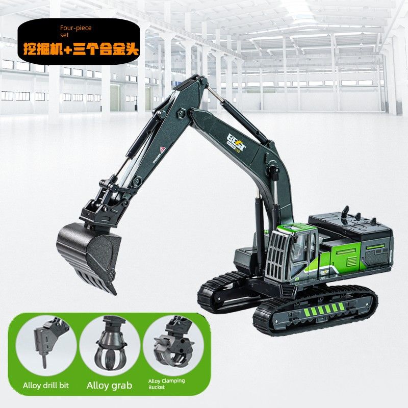 Детский набор инженерной техники из сплава Экскаватор Развивающие игрушки для мальчиков 2-4 лет 6 Кран Каток Бетономешалка