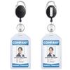 Transparent Soft Card Holder with Oval Easy-Pull Retractable Buckle ID Card Holder Badge Holder Transparent Work Badge