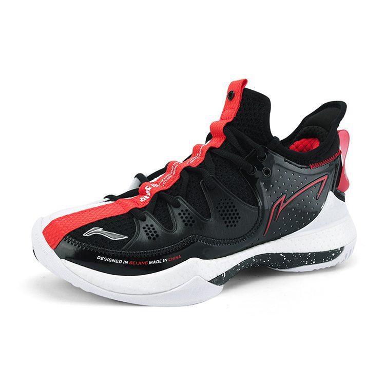 Бадминтонные кроссовки Li Ning Унисекс Средняя высота Черный/Белый/Красный AYAS024-2