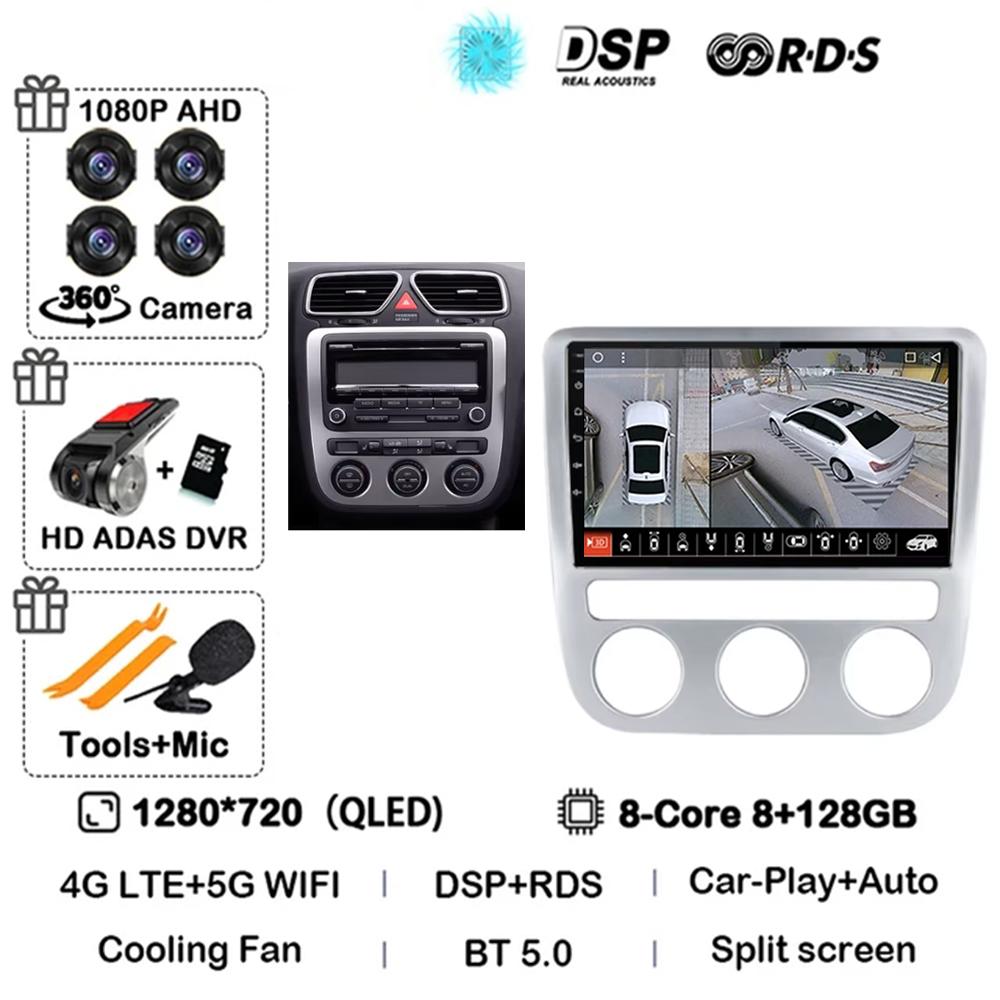 Android 14 для volkswagen vw scirocco eos 2009-2014 автомагнитола carplay Мультимедиа автоматическое головное устройство GPS-навигация стерео