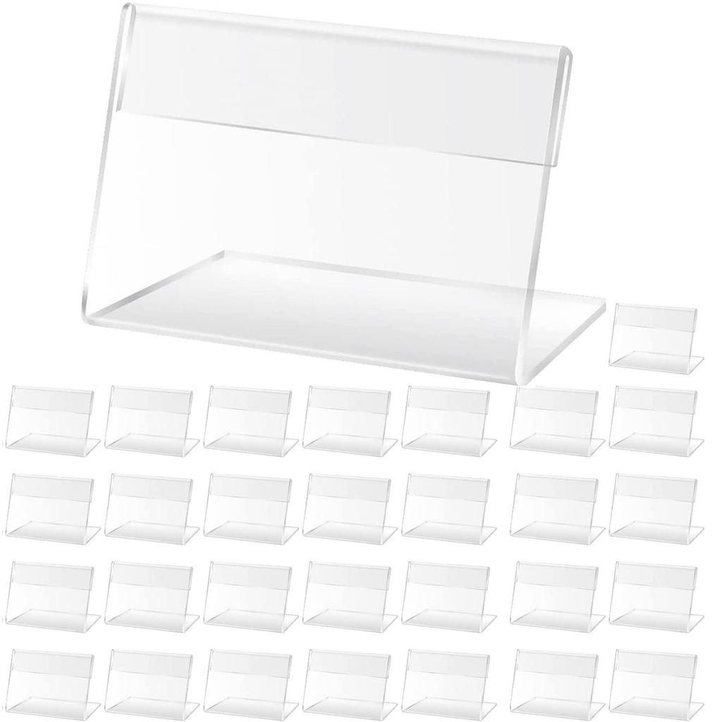 ZOUZJUN Pop Stand Card Holder Business Card Size 90x60mm Acrylic Stand Display Stand Transparent Acrylic Price Card Tag Name Card POP Advertising