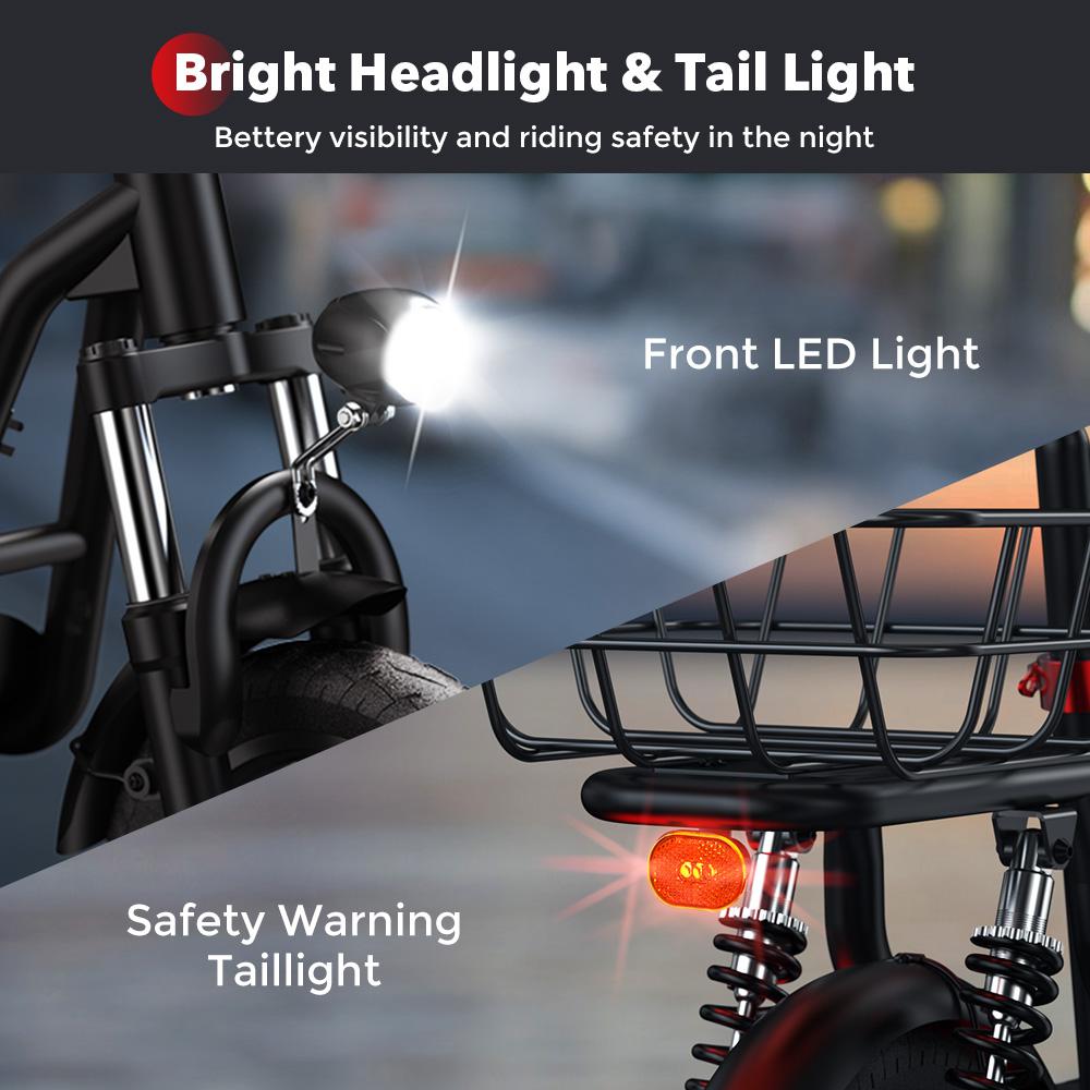 iScooter Электросамокат I12 12 дюймов - двигатель 500 Вт, запас хода 30-35 км, двойная подвеска, удобное сиденье, черный цвет(НЕТ ЭБЭ),черный