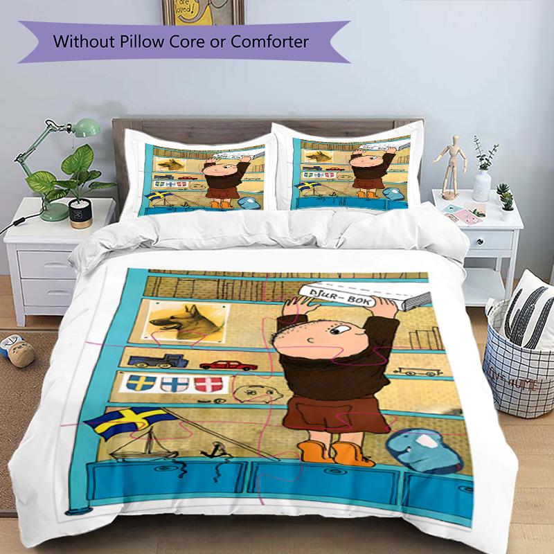 3pcs Duvet Cover Set (1*Duvet Cover + 2*Pillowcase, Without Core), Alfons Aberg Print Bedding Set, Bedroom Decor, All‑Season, Birthday Gift