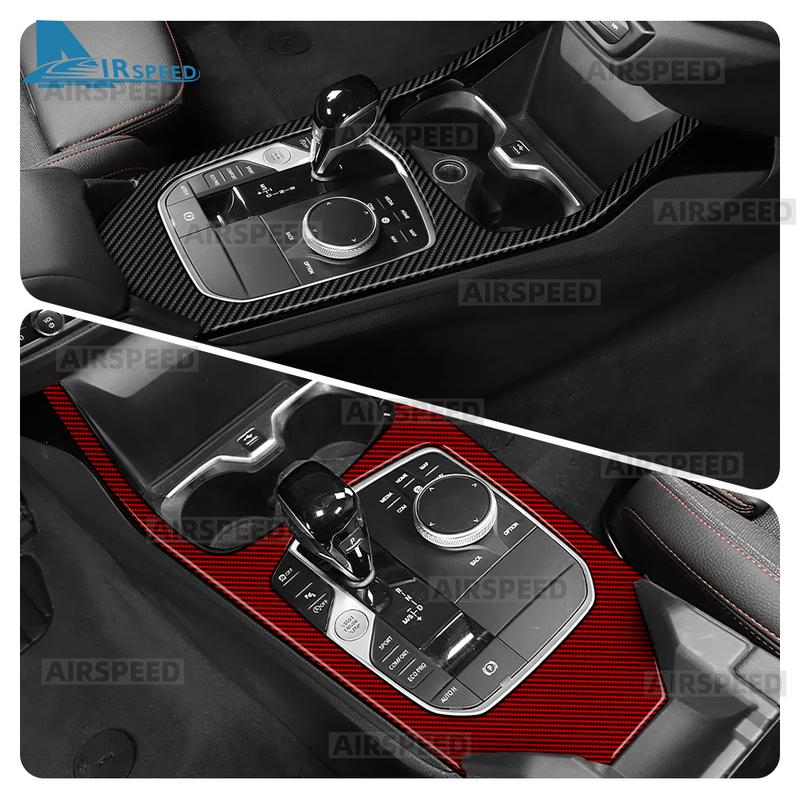 Real Carbon Fiber for BMW 1 Series 2 Series F40 F44     2024 Center Control Gear Panel Sticker Car Accessories