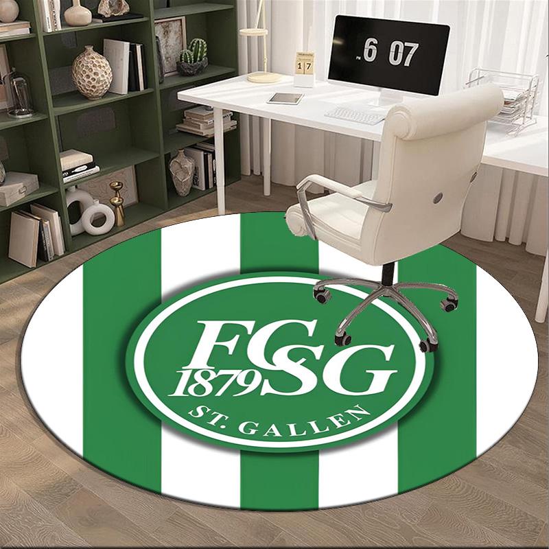 Saint Gall Green And White Heritage Round Rug for Livingroom,Bedroom, Palyroom, Chair Rug, Area rug, Circle Carpet, Fan Christmas gift