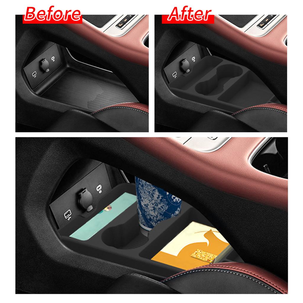 Smabee for Geely Coolray Proton X50 2025 2026 Center Lower Storage Box TPE Central Tray Organizer Accessories Tidying