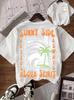 Vintage Summer Beach Palm Tree Tshirt Unisex Retro Ocean Surf Graphic Short Sleeve Tee Casual Holiday Streetwear Tops