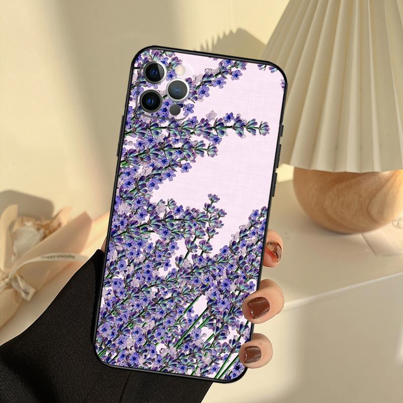 Чехол с цветами лаванды для iPhone 11 12 13 14 15 16 Pro Max Чехол для iPhone 13 12 Mini XR X XS Max Plus