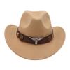 Solid Color Cowgirl Jazz Hat Woolen Party Cosplay Hat Vintage Western Cowboy Hat  Cycling Caps