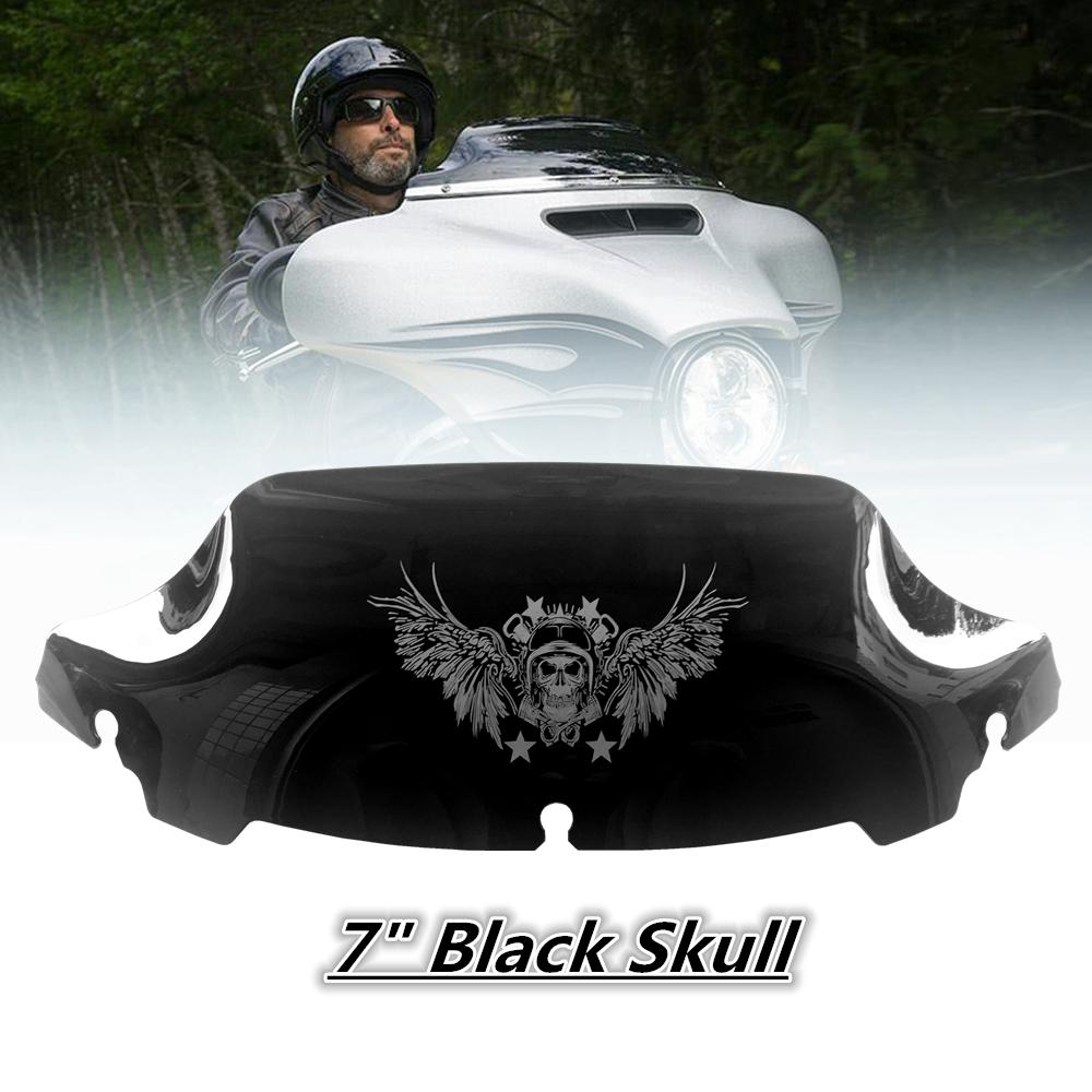 Black Smoke Clear 4.5" 7" 10.5" Wave Windshield Fits For Harley Touring FLHT FLHX 2014-up 2015 2016 2017 2018